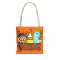 Halloween Candy Ghost Tote Bag — Cute Pumpkin & Candy Corn Trick-or-Treat Tote