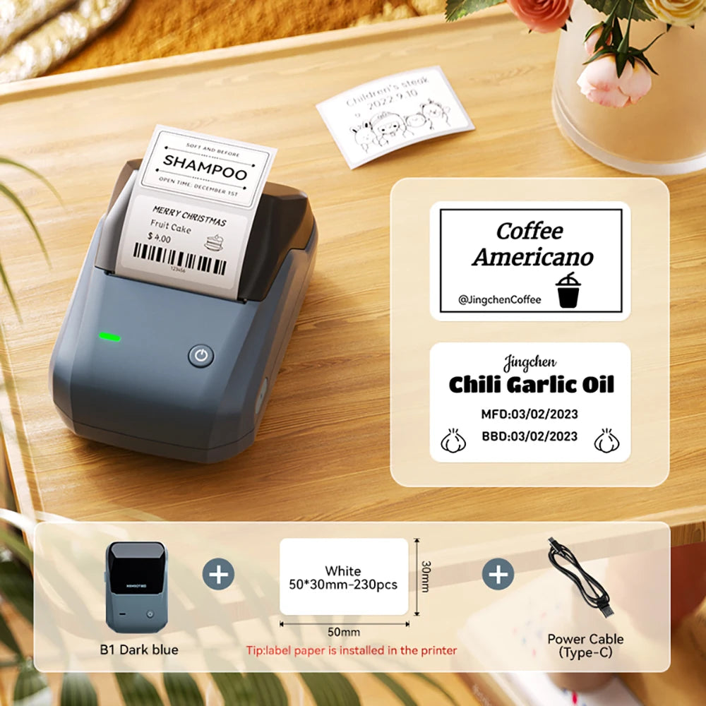 Niimbot B1/B1 PRO Thermal Label Printer Wireless Self-adhesive Bluetooth Inkless Label Maker for Business Price-Tag Sticker