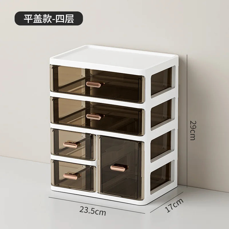 Desktop Large Capacity Storage Box Makeup Table Skincare Organizer Multi-Layer Drawer Storage Box for Students
