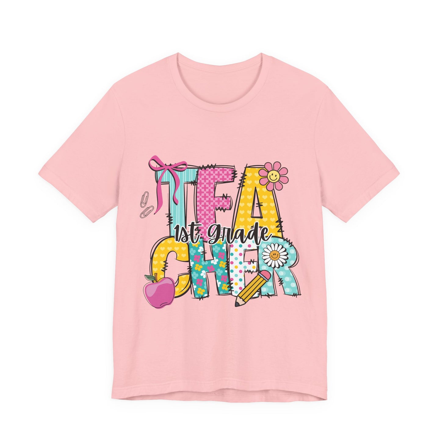 1st Grade Teacher T‑Shirt – 'Tea Cher' Cute School Staff Gift