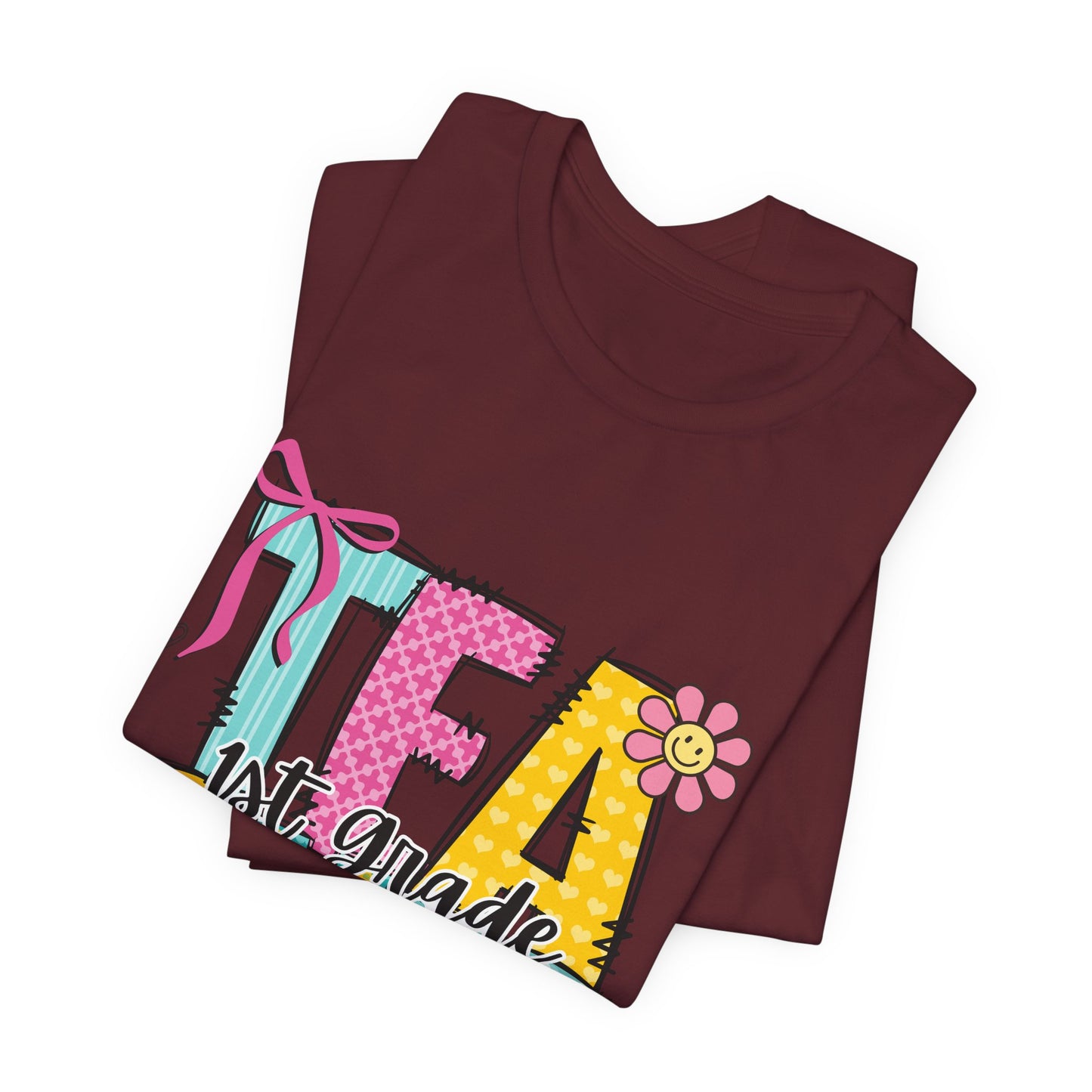 1st Grade Teacher T‑Shirt – 'Tea Cher' Cute School Staff Gift