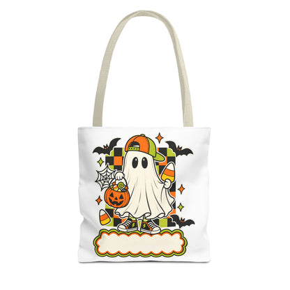 Halloween Ghost Candy Tote Bag — Cute Trick-or-Treat Pumpkin & Candy Corn Design