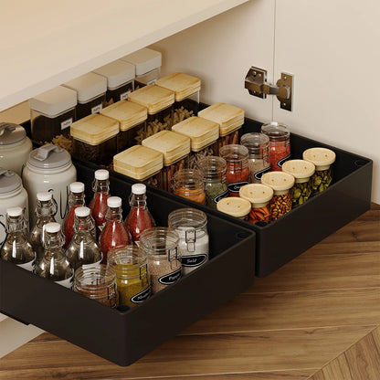 Cabinet Pull Out Organizer Slide Out Storage Rack with Slide Rail for