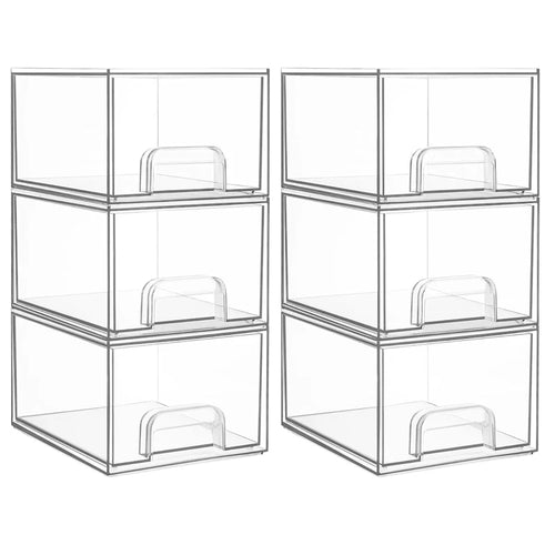 2-Piece/4-Piece/6-Piece/8-Piece Set of Transparent Stackable Storage