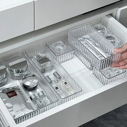 Clear Drawer Organizer Stackable 4 Size Clear Makeup Drawer Organizer