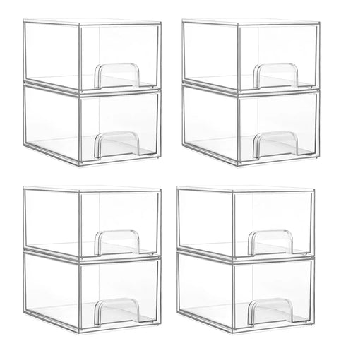 2-Piece/4-Piece/6-Piece/8-Piece Set of Transparent Stackable Storage