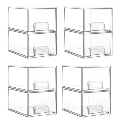2-Piece/4-Piece/6-Piece/8-Piece Set of Transparent Stackable Storage