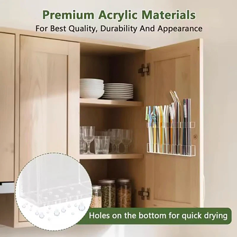 1pc Acrylic Straw Holder, Straw organizer