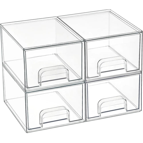 2-Piece/4-Piece/6-Piece/8-Piece Set of Transparent Stackable Storage