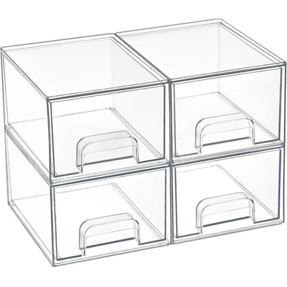 2-Piece/4-Piece/6-Piece/8-Piece Set of Transparent Stackable Storage