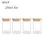 1/4/6/8/12Pcs - Square Food Storage Containers, Kitchen Spice Glass