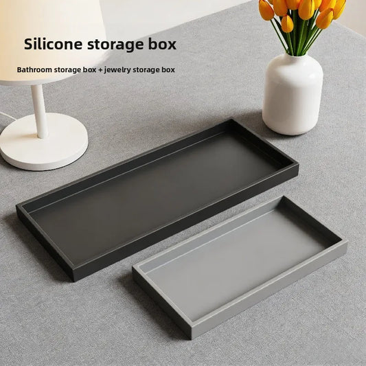 Multifunctional Silicone Storage Tray Bathroom Organizer Soap Dish