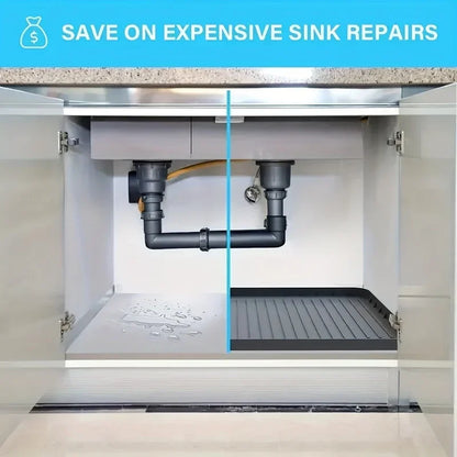 Durable  Under-Sink Mat - Waterproof Drip Tray Liner For Kitchen &