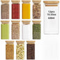 1/4/6/8/12Pcs - Square Food Storage Containers, Kitchen Spice Glass