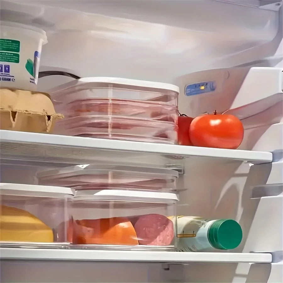 Stackable Meat Container for Fridge Clear Lid Deli Cold Cuts Storage