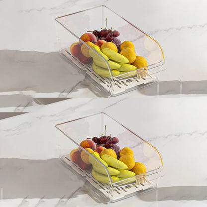 Clear Fridge Organizer, Refrigerator Organizer Bins with Handle,