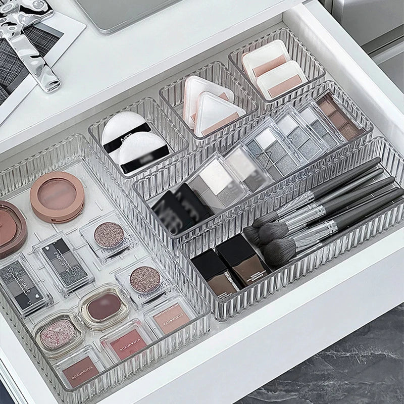 Clear Drawer Organizer Stackable 4 Size Clear Makeup Drawer Organizer