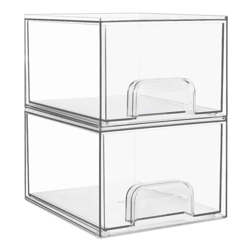 2-Piece/4-Piece/6-Piece/8-Piece Set of Transparent Stackable Storage
