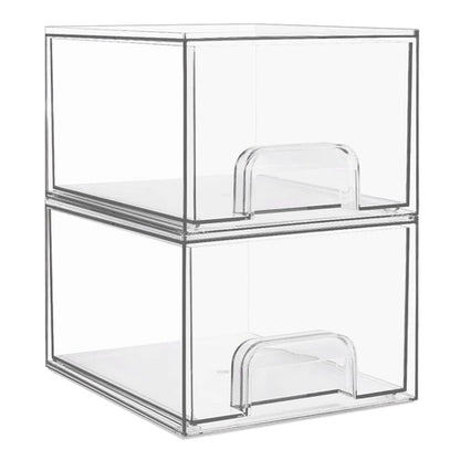 2-Piece/4-Piece/6-Piece/8-Piece Set of Transparent Stackable Storage