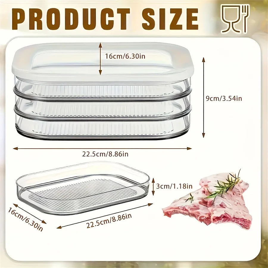 Stackable Meat Container for Fridge Clear Lid Deli Cold Cuts Storage