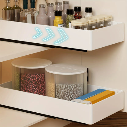 Cabinet Pull Out Organizer Slide Out Storage Rack with Slide Rail for