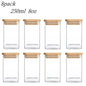 1/4/6/8/12Pcs - Square Food Storage Containers, Kitchen Spice Glass