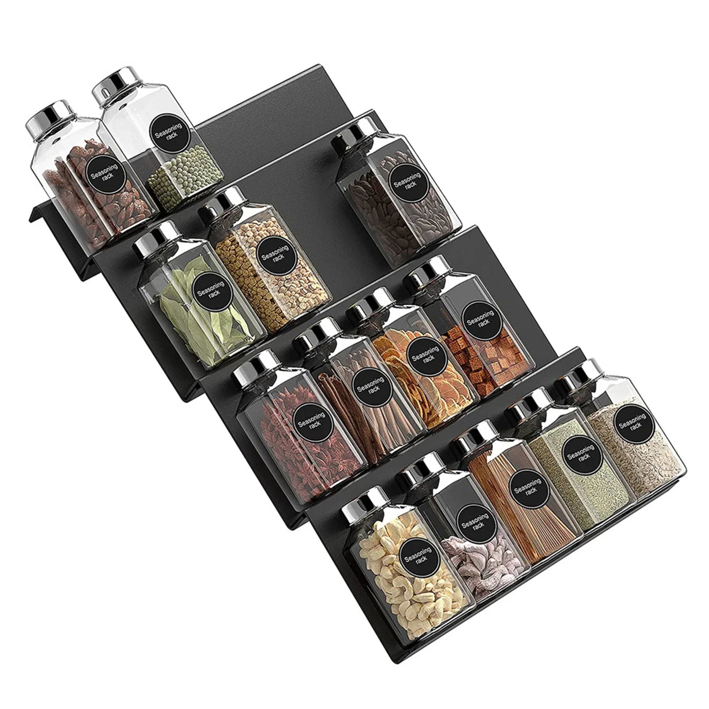 4-Tier Drawer Spice Organizer Expandable Acrylic Spice Rack Tray