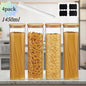 2/4-Pack 1450ml Square Glass Jars, Glass Storage Containers with Lids,