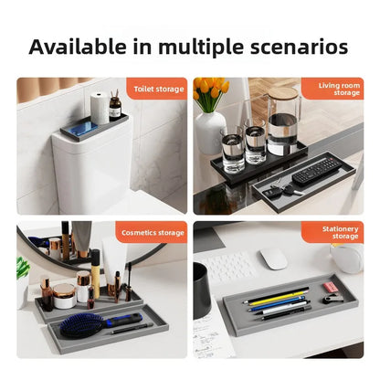 Multifunctional Silicone Storage Tray Bathroom Organizer Soap Dish