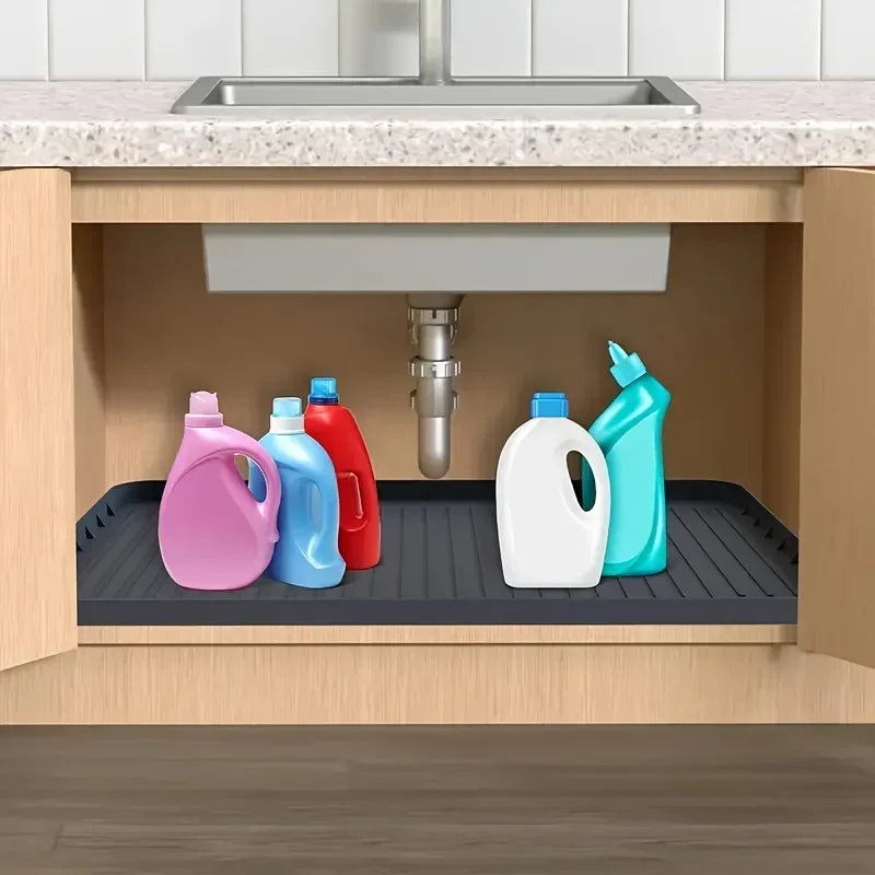 Durable  Under-Sink Mat - Waterproof Drip Tray Liner For Kitchen &