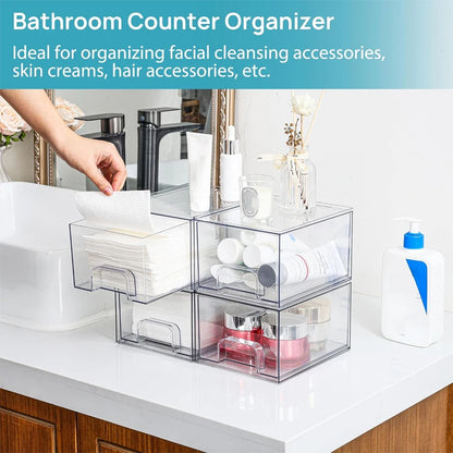 2-Piece/4-Piece/6-Piece/8-Piece Set of Transparent Stackable Storage