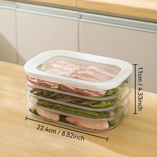 Stackable Meat Container for Fridge Clear Lid Deli Cold Cuts Storage