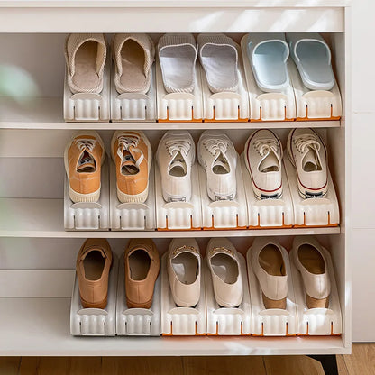 10Pcs Shoe Slots Organizer, Adjustable Shoe Support Rack, Double Layer