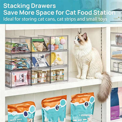 2-Piece/4-Piece/6-Piece/8-Piece Set of Transparent Stackable Storage