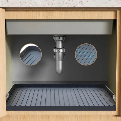 Durable  Under-Sink Mat - Waterproof Drip Tray Liner For Kitchen &