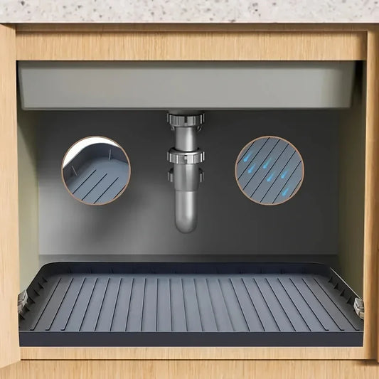 Durable  Under-Sink Mat - Waterproof Drip Tray Liner For Kitchen &