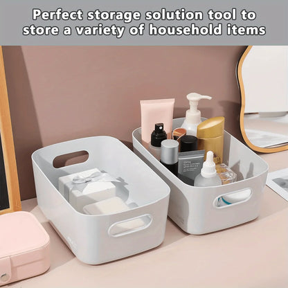 4pcs Stackable Plastic Storage Bins-Durable Rectangular Organizers for