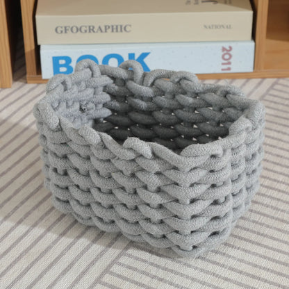Handmade Cotton Rope Storage Sundries Clothing Cosmetic Organizer Book Toy Desktop Storages Nordic Style Home Decor