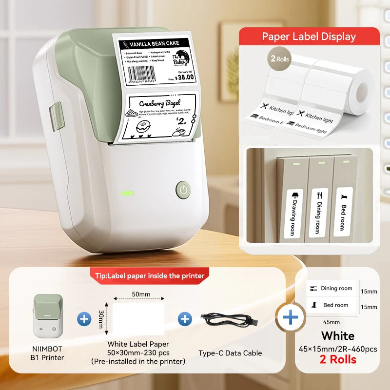 Niimbot B1/B1 PRO Thermal Label Printer Wireless Self-adhesive Bluetooth Inkless Label Maker for Business Price-Tag Sticker