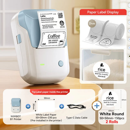 Niimbot B1/B1 PRO Thermal Label Printer Wireless Self-adhesive Bluetooth Inkless Label Maker for Business Price-Tag Sticker