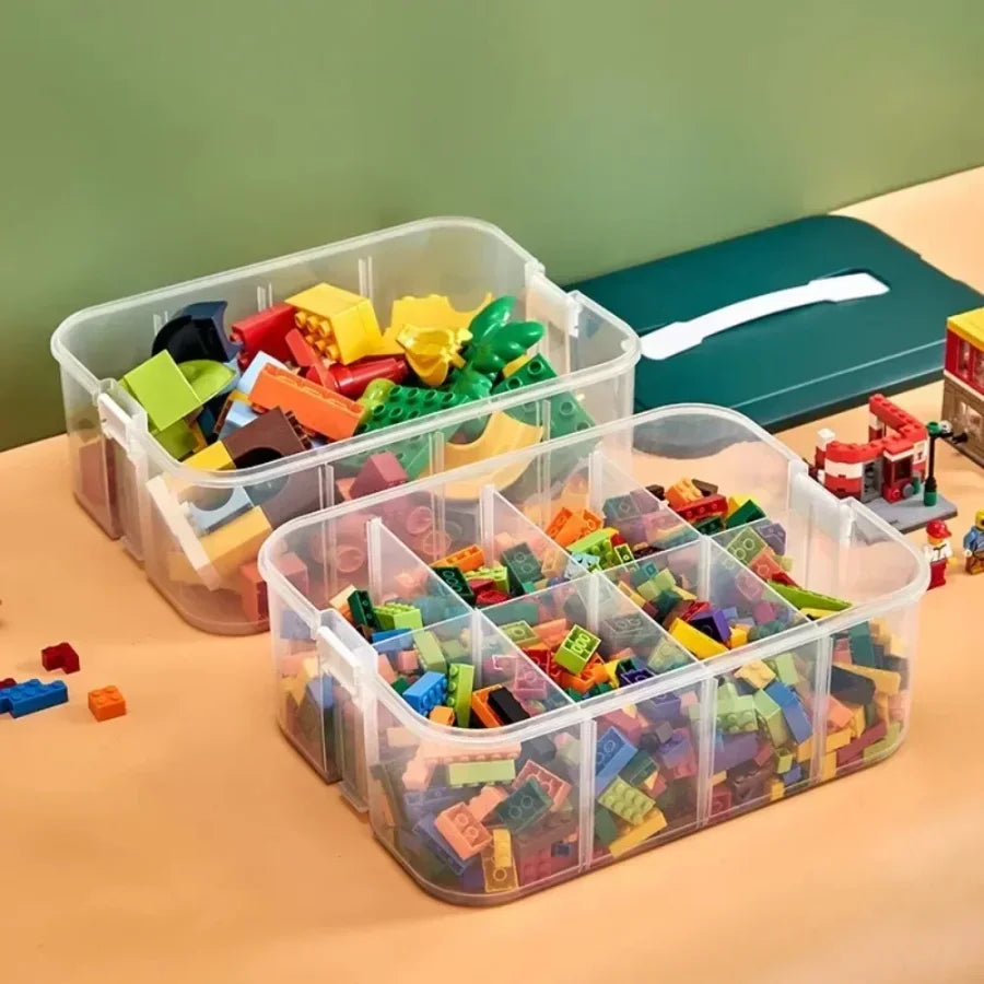 Stackable Building Block Storage Box Transparent Dustproof Moisture-proof Plastic Storage Boxes Kids Lego DIY Educational Toys